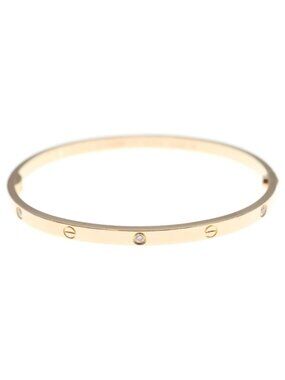 Cartier Love Bracelet SM Half Diamond Pink Gold 17 Bangle